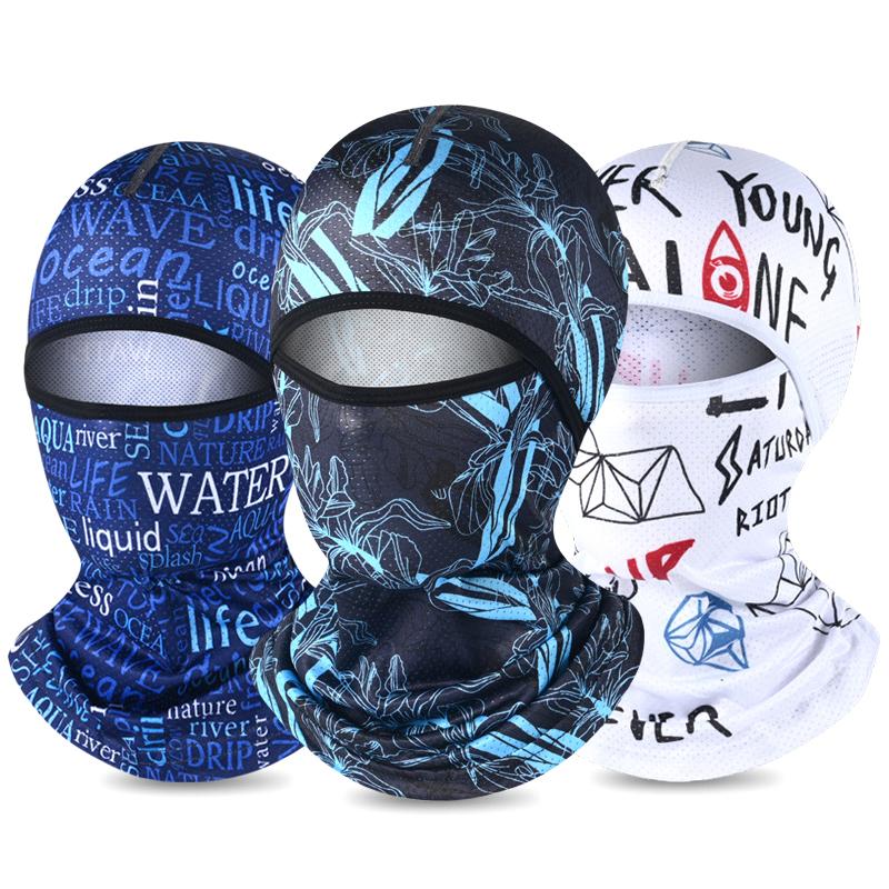 Passamontagna Estivo Fresco Seta Ghiaccio Moto Collo Ciclismo Casco Cappuccio Integrale Protezione Solare Anti-Uv Sport Copertura Viso Cappello