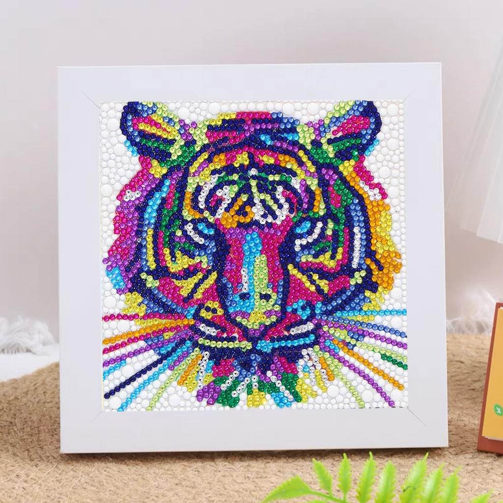 New Diy Diamond Painting Solid Wood Photo Frame Boxed Diamond Sticker Owl Cartoon Hand-Pasted Diamond Painting
