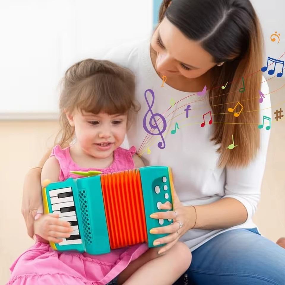 Acordeon Jucărie pentru Copii Mici Instrument Muzical Jucării Educative Dezvoltarea Interesului Muzical al Copiilor Cadouri pentru Copii Băieți Fete