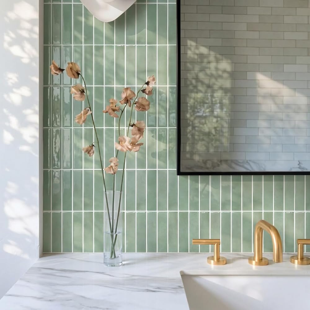 COMSTICKC 3D Tile Stickers, Waterproof, Heat Resistant, 10 Pieces, 305 x 305 cm, DIY for Kitchen,