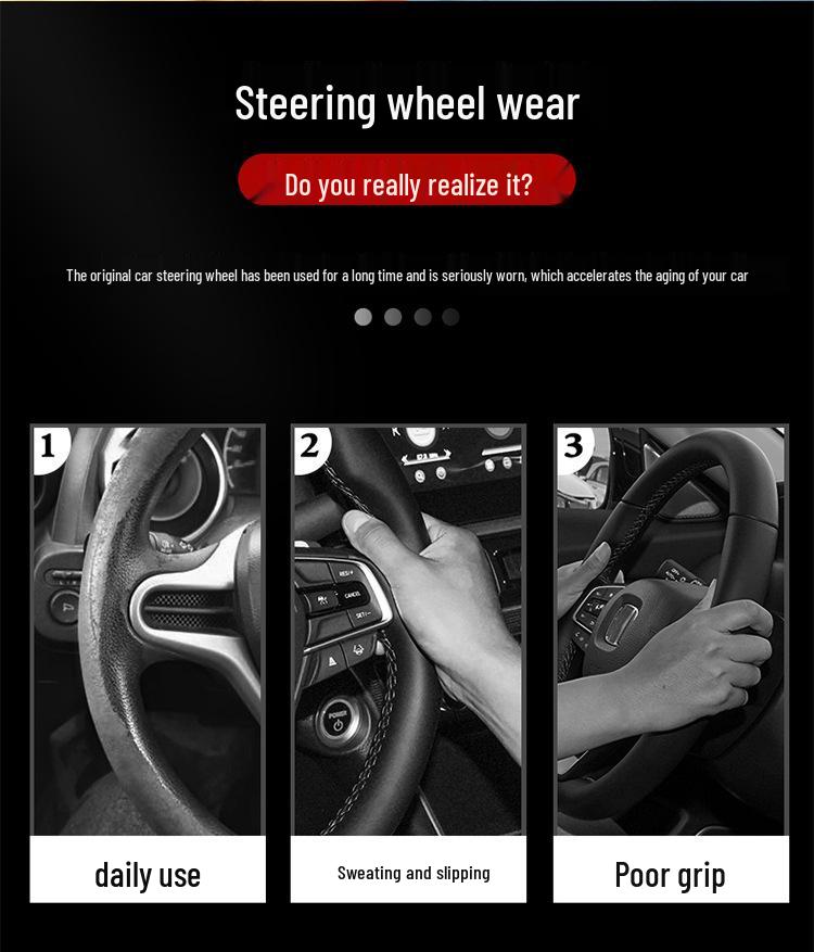 Suede 3D Embossed Handlebar & Steering Wheel Covers for Honda Accord, Binzhi, Fit, Haoying, Fengfan, Guandao.