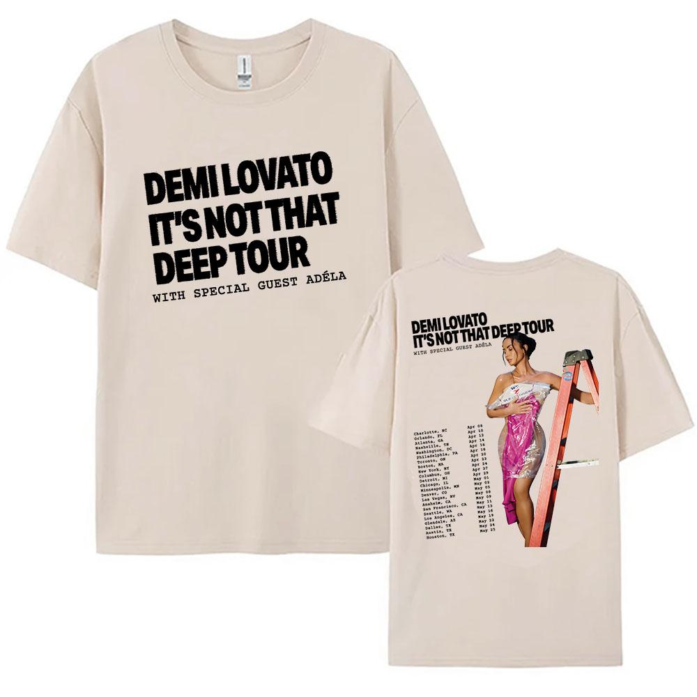 

26ITS NOT THAT DEEP TOUR WITH SPECIAL GUEST ADÉLA Tshirts DEMI LOVATO Graphic Printing Tshirt Short Sleeve Women Unisex Clothing 4XL