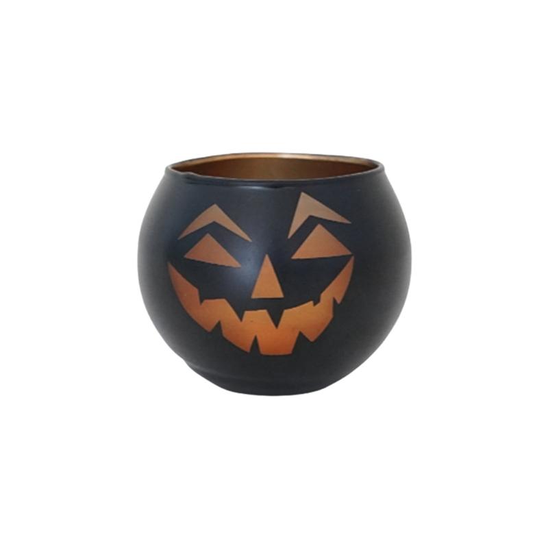 Halloween Candle Holders Tealight Votive Candle Holders with Grimaces,Pumpkin Lanterns Decorative Halloween Centerpieces