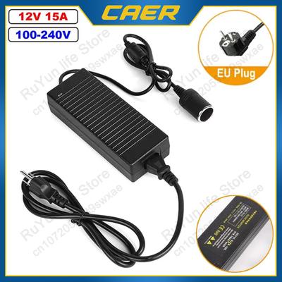 Araba Güç Adaptörü AC'den DC'ye Dönüştürücü 110/240V'dan 12V'a 15A 160W Güç Kaynağı Transformatörü Dişi Araba Çakmak Soketi Fişi