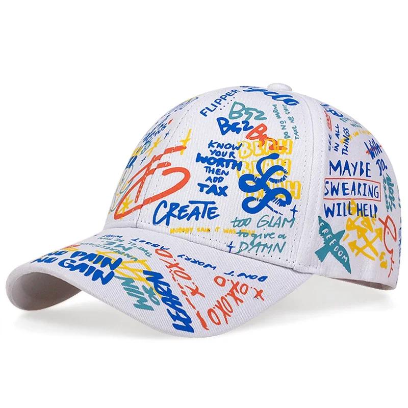 

Unisex Colorful Printing Graffiti Baseball Caps Spring Autumn Outdoor Adjustable Casual Hats Dad Hat Sunscreen Hat