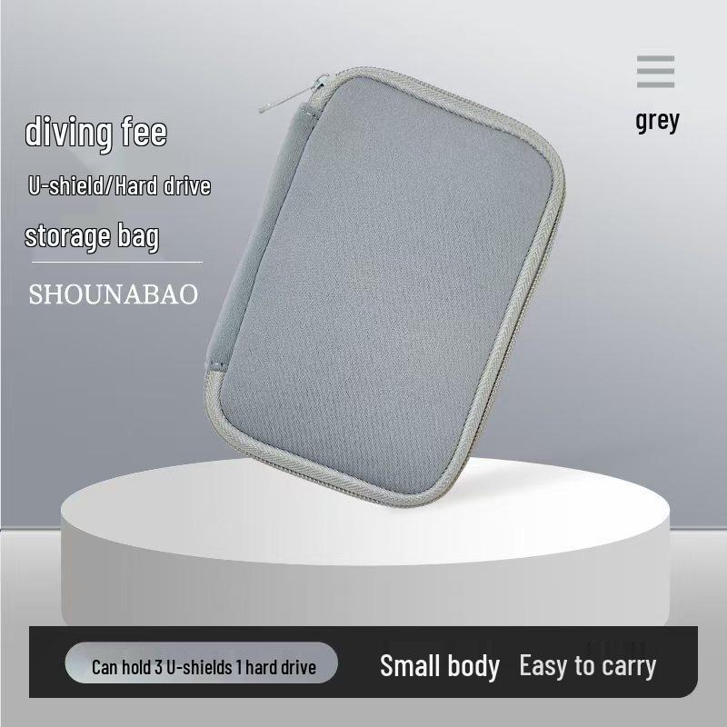 Compact Digital Accessories Storage Case for 2.5" Hard Drive, Earphones, and Cables - Mini U-Shield Protective Bag