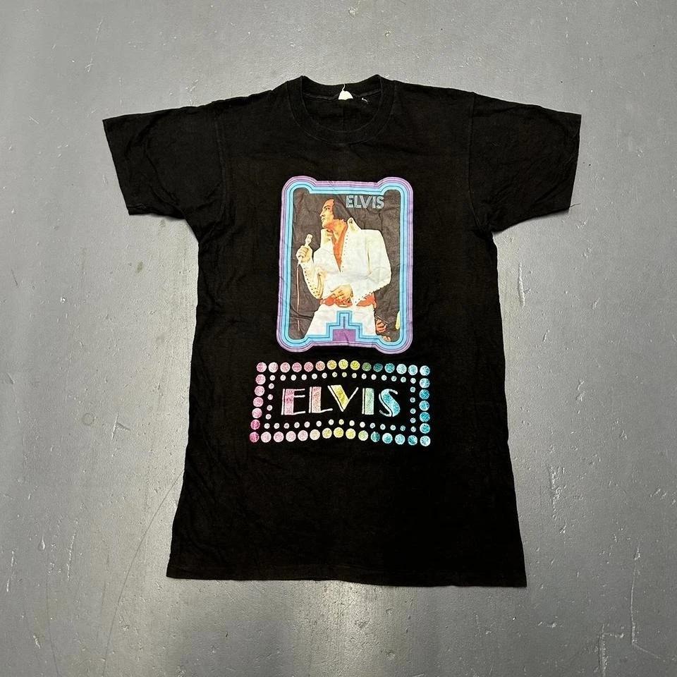 Vintage 80s Elvis Presley parking lot style graphic band tee shirt tshirt 3XL