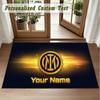 Crystal Velvet Square Rug Custom NameInter Milan Pattern Non Slip Home Floor Decor Rug