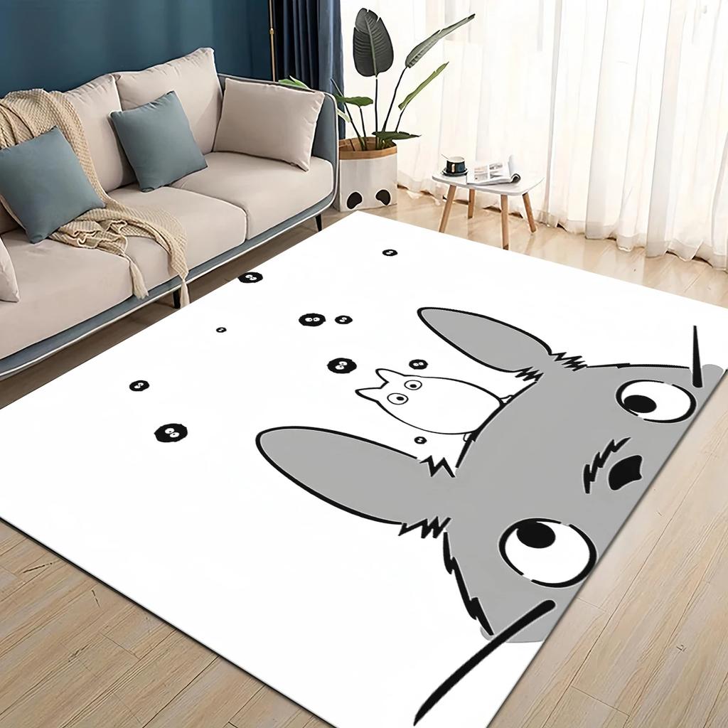 3D T-Totoros Cartoon Area Rug,Carpet Rug for Living Room Children's Bedroom Sofa Doormat Decor,kids Play Non-slip Floor Mat