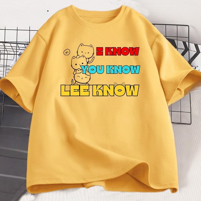 I Know You Know Lee Know T Shirt Trendy Cotton Short Sleeve Summer Tshirt Korean Fashion Popular Clothes Casual Round Neck Top