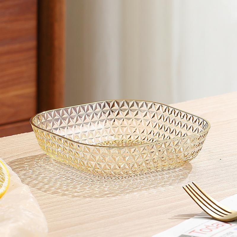 Ktv Acrylic Fruit Plate Fruit Plate Plastic Plate Transparent Candy Creative Household Snack Plate Living Room Plate