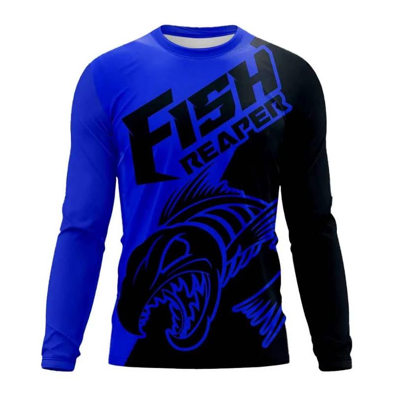 3D Print Fishing Graphic T Shirts Men Fashion Tops Men's Clothing Outdoor Sun Protection Tee Men's Long Sleeve Quick-Dry T-Shirt