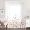One-piece Floral Semi-sheer Curtain for Living Room – This Pink-purple Floral Printed Curtain Sheer Is Suitable for Cottag
