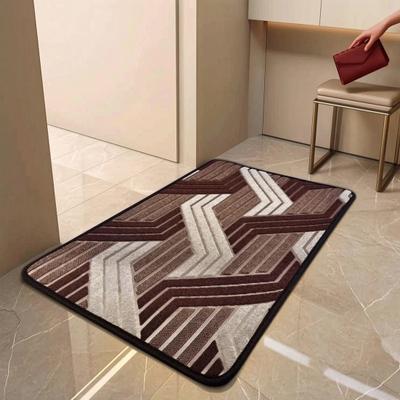 Tapete de Entrada em Jacquard, Tapete de Chão Absorvente de Água de Secagem Rápida, Tapete de Porta Antiderrapante Lavável à Máquina para Entrada Banheiro Cozinha