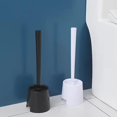 1pc Toilet Brush and Holder Set - Long Handle Bathroom Flexible Deep Cleaning Brush,  Portable Toilet Brush with Holder