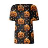 Women's Short Sleeved Patterned Pockets, Work Print Stand Up Collar, Single Breasted Protective Clothing, Cardigan Jacket, Top