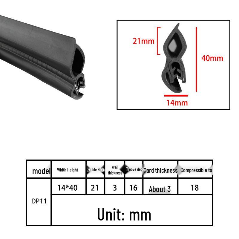 High-Temperature Resistant U-Shaped Rubber Sealing Strip for Dustproofing Electrical Cabinets and Car Doors