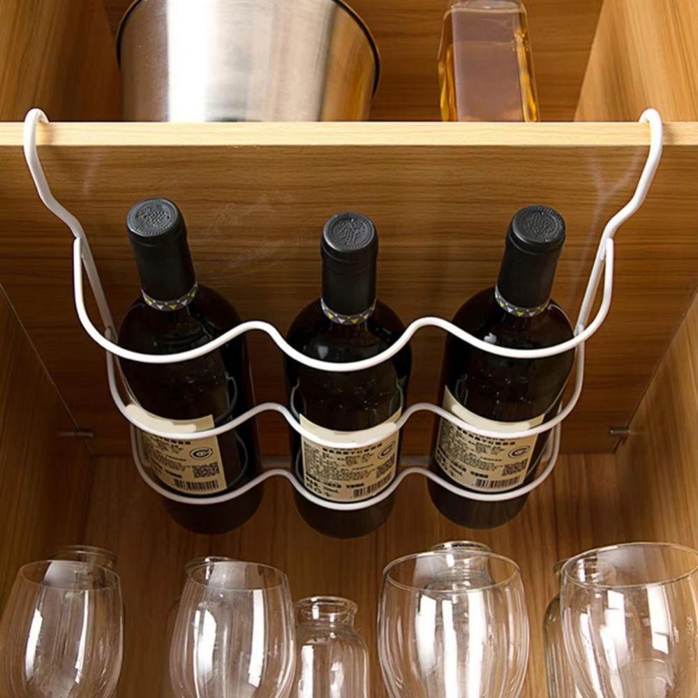 White Refrigerator Storage Rack Creative Wine Bottle Holder Fridge Wine Display Rack  Shelves