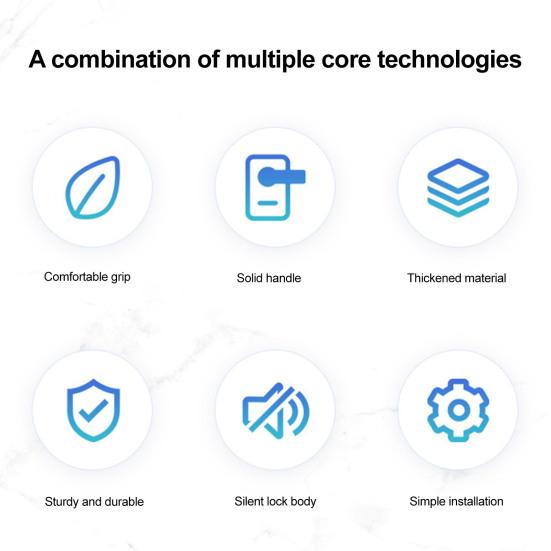 Dørknott i rustfritt stål Innendørs Hjemmekontor Soverom Bad Lydløs Privatliv Dørlås Matt Svart Innvendig Dørhåndtak Erstatning