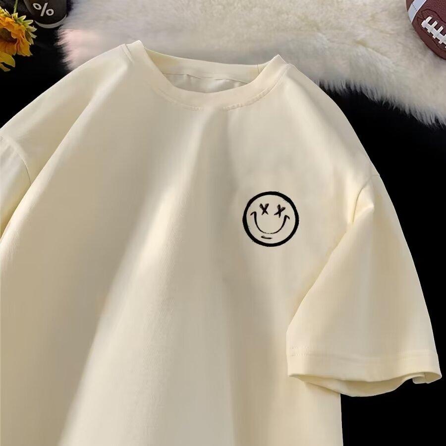 

Мужская модная футболка с круглым вырезом и короткими рукавами с принтом для лета, свободный повседневный топ 3XL абрикосовый