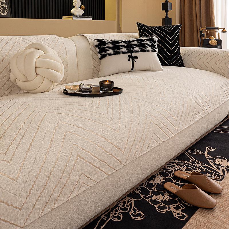 

1 шт. Подушка для дивана из шенилловой ткани с красочным геометрическим узором, всесезонная, машинная стирка, подходит для 1/2/3/4-местных и секционных диванов 90 * 160cm single pack