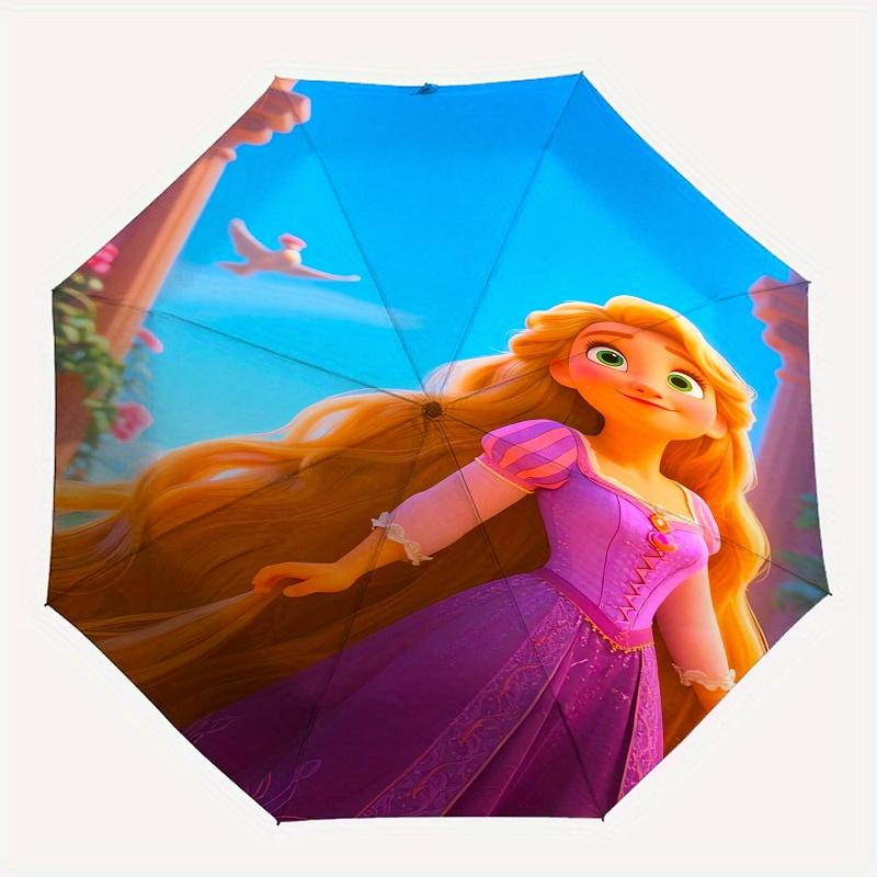 Princess, Rapunzel Automatic Opening and Closing Umbrella, Compact Travel Umbrella, Lightweight and Portable, Suitable for Beach Commuting B
