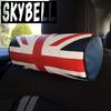 Skybell Neck Pad Car 2 Pieces Mini Cooper BMW MINI Compatible Accessories Neck Pillow Cylinder Faux Leather Convenient Item SKYBELL (Union Jack)
