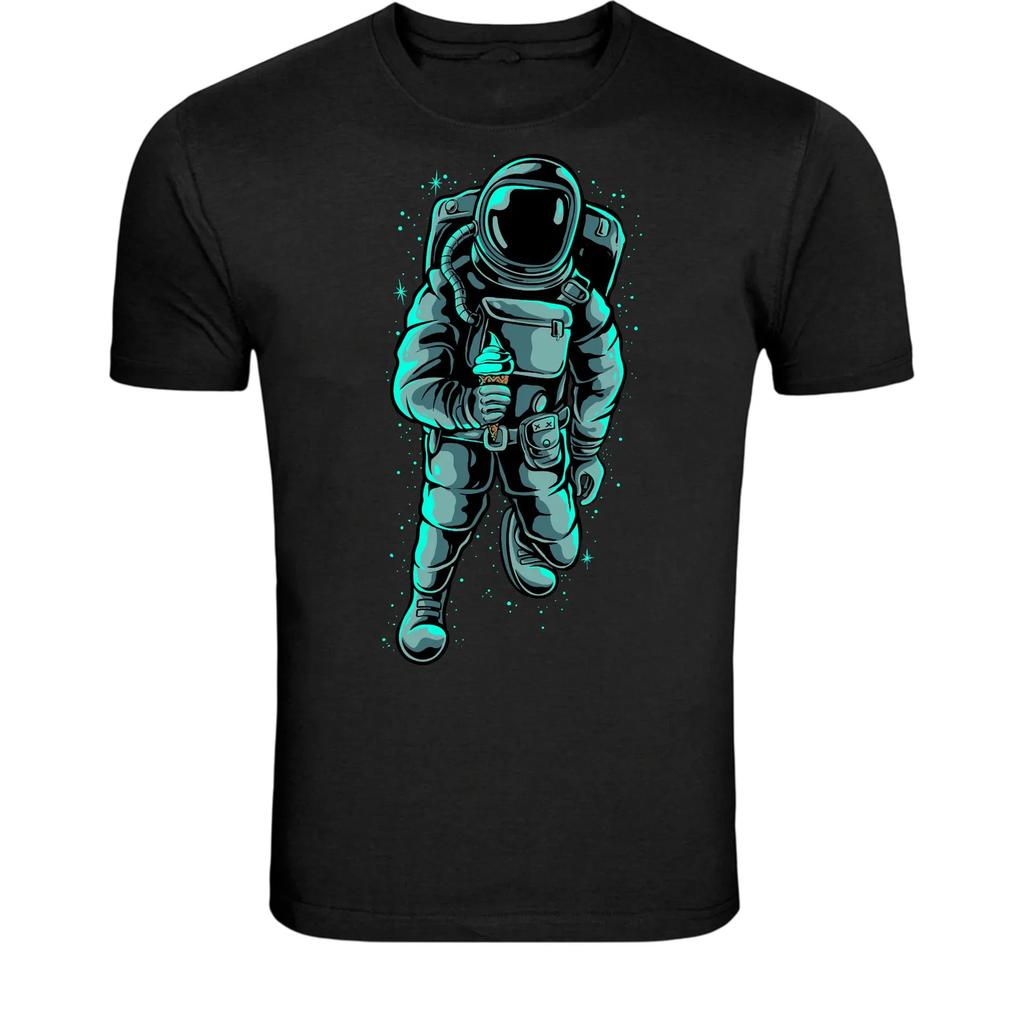 Funny Astronaut Eating Ice Cream T-Shirt - Cute Space Explorer