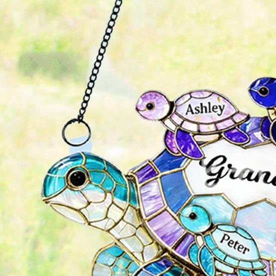 Yousheng Acrylic Sea Turtle Suncatcher Decoration Indoor Outdoor Garden Yard Window Wall Hanging Stained Glass Ornament Mother's Day Gift
