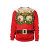 Women And Men Funny Christmas Print Tops Fashion Warm Long-sleeved Sweatshirt Casual Pullover Blouse
