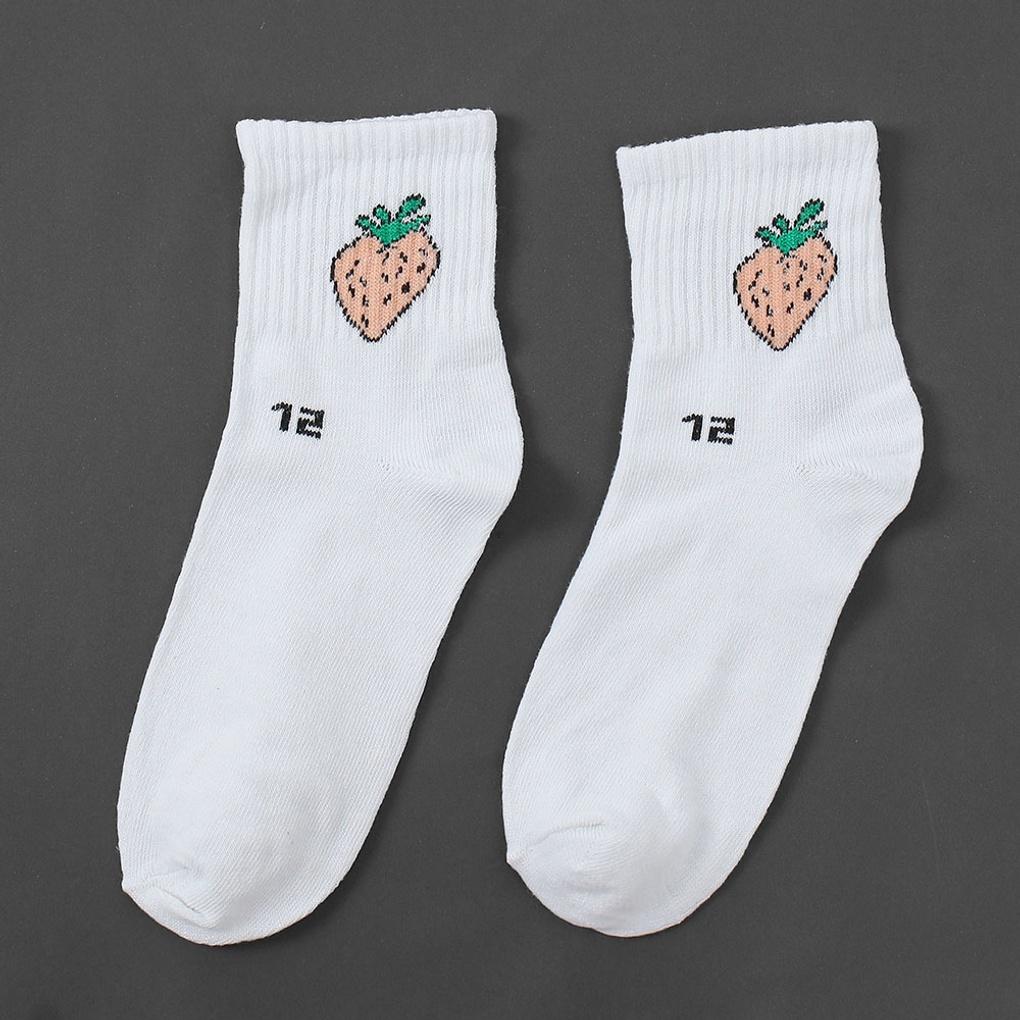 20 Pairs of Refreshing Fruit Women's Mid-weight Socks for Students