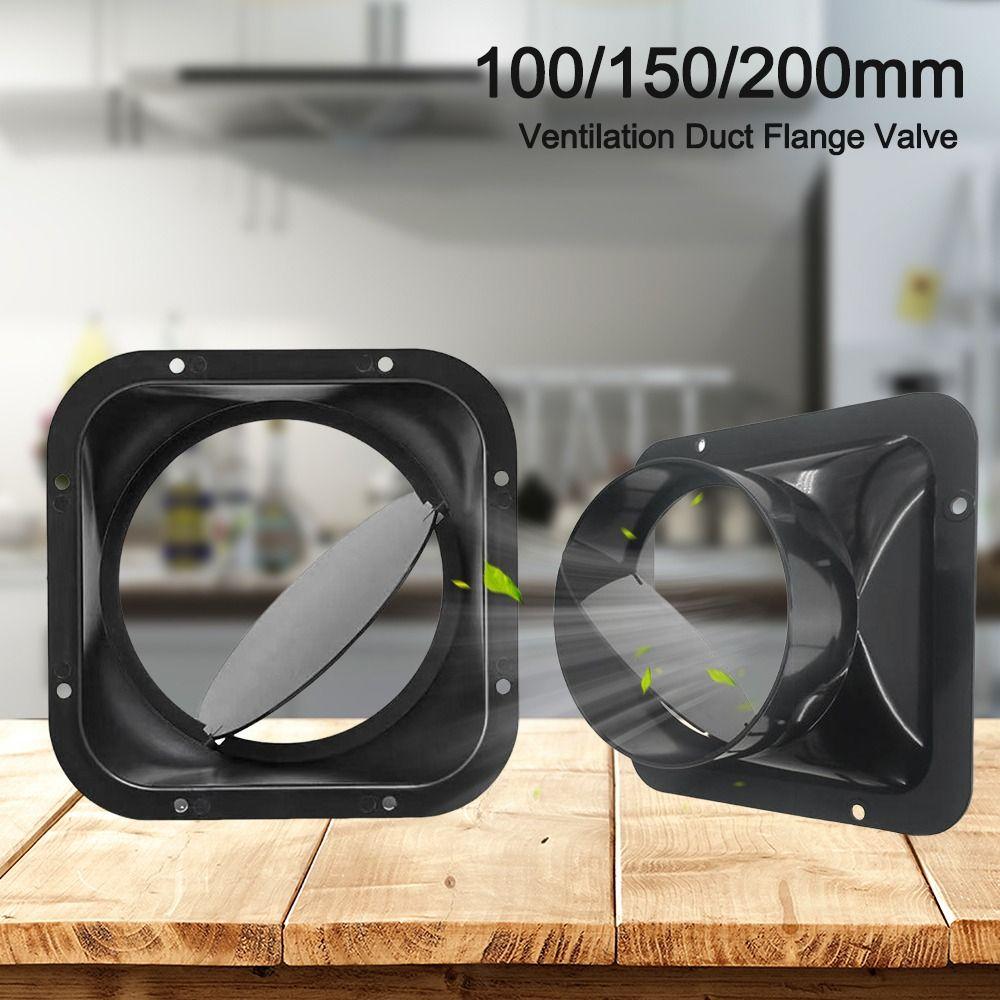 

Durable ABS Ventilation Duct Flange Valve Black 100/150/200mm Pipe Check Valve Exhaust Fan Hose Proof Valve Home Kitchen 100mm