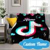 Custom Name Music Tik Celebration Blanket bed sofa Blanket Flannel Blanket for Camping, Hiking, Picnic Essentials,gift for Fan family