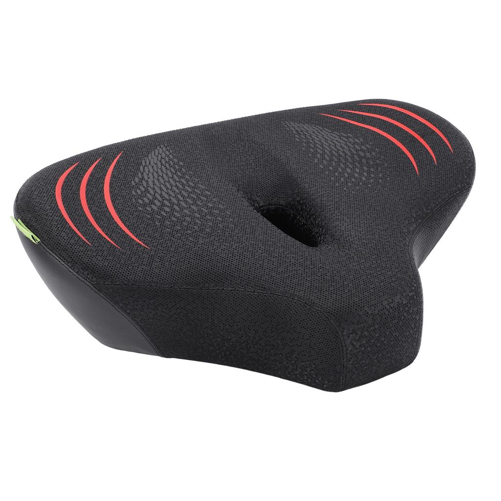 Fahrradsitzkissen Breit Verdickt Stoßdämpfung Atmungsaktives Sattelpad für Peloton Schwarz Rot