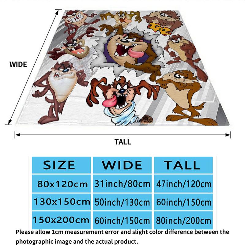 1PC Tazmanian Devil Patterned Flannel Blanket Suitable For All Seasons For Home Decor Warmth And Comfort Gifts Holiday Present