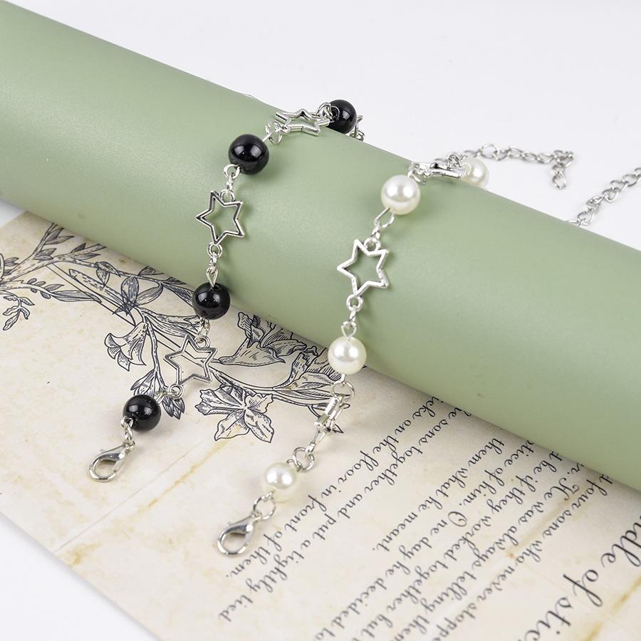 2 Pcs Bohemian Style Faux Pearl and Star Chain Bracelets