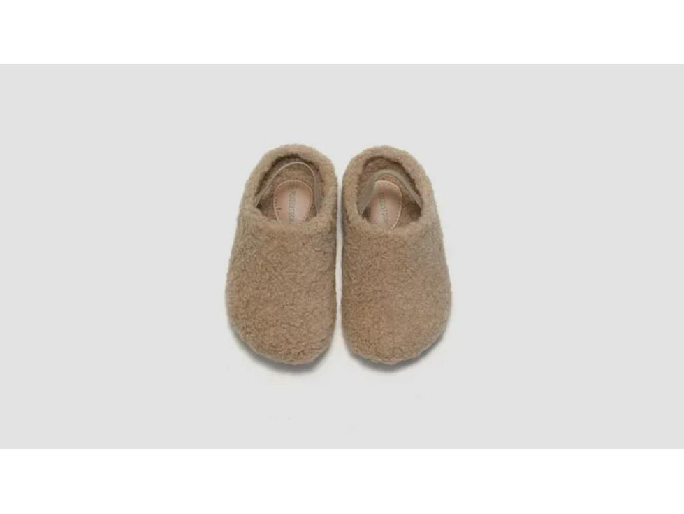 Ruizu Kids' Furry Cork Cotton Warm Velvet Sandals - Boys' and Girls' Fleece Plus Cotton Sandals