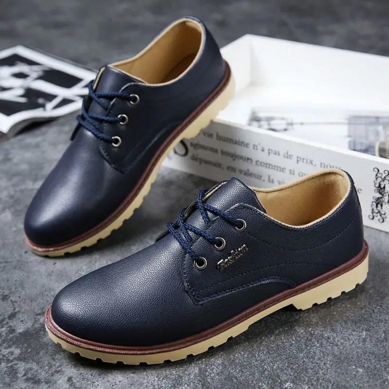 Non Slip and Waterproof Men's Leather Shoes Round Toe Flat Male Casual Shoe Footwear Offer On Sale Comfortable Classic Original