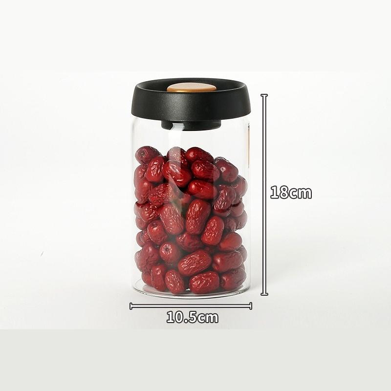 Vacuum Glass Coffee Jars Kitchen Cereals and Other Cereals Glass Storage Containers Food Glass Storage Sealed Cans