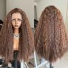 Synthetische Lace Front Perücke Highlight Ombre Lockere Body Wave Perücke Hitzebeständige Synthetikhaar-Perücke für Schwarze Frauen Täglich