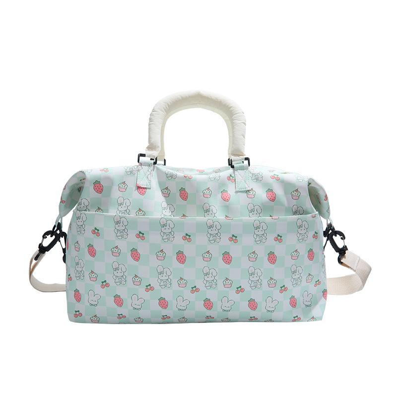 Cute cartoon travel bag commuter large capacity shoulder fashion messenger bag waterproof hanging rod fitness bag