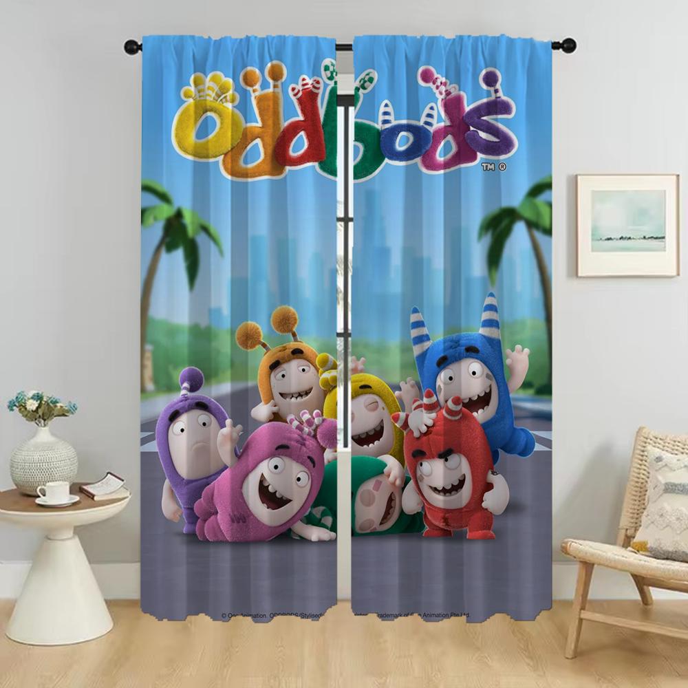 Kitchen Curtains 2 Pieces Oddbodes Modern Living Room Curtains for Camera Partition Window Curtain Halloween Decoration Shades