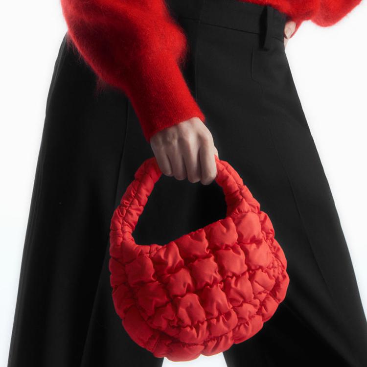 New COS Recycled Polyester Cloud Bag, Handbag Women's Red 1218145002