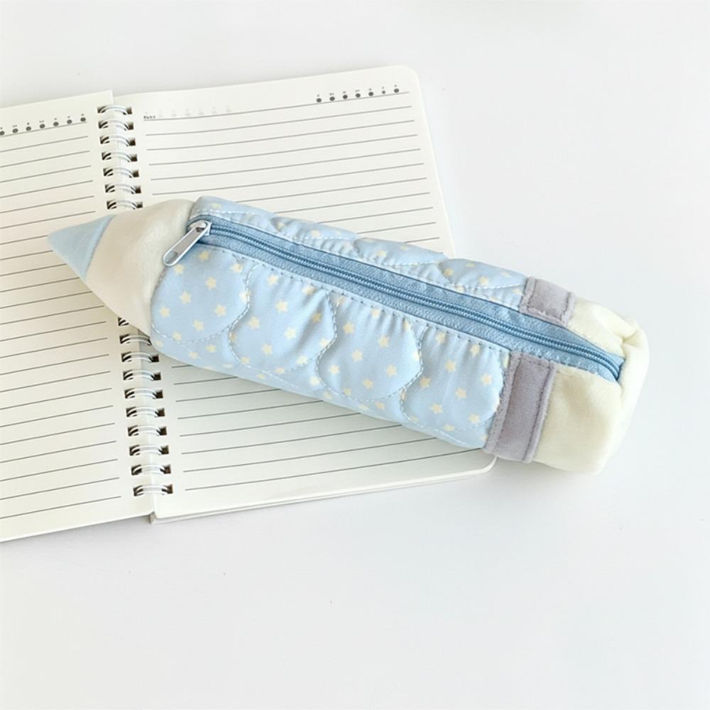 Smooth Zipper Pen Bag Pencil Shape Stationery Bag Cute Stationery Organizer  Students