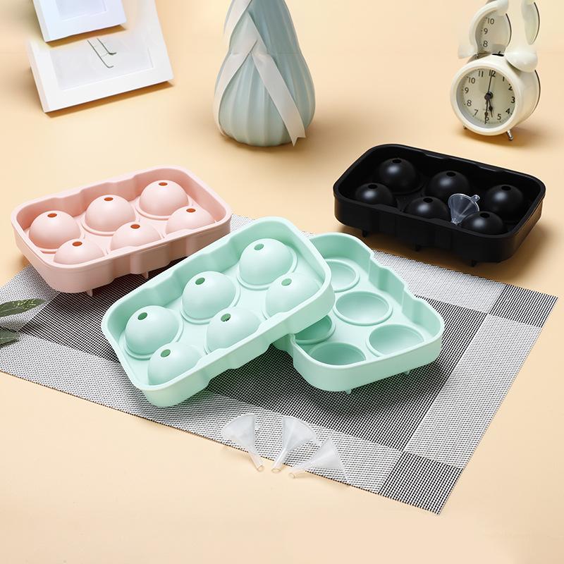 2/4/6 Spheres Ice Ball Maker Mold Food Grade Silicone Ice Cream Mold Easy Release Ice Cube Tray For Cocktails Whiskey Cold Drink