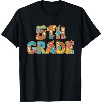 Funny Otter Fifth Grade Back To School Kids Boys Girls T-Shirt