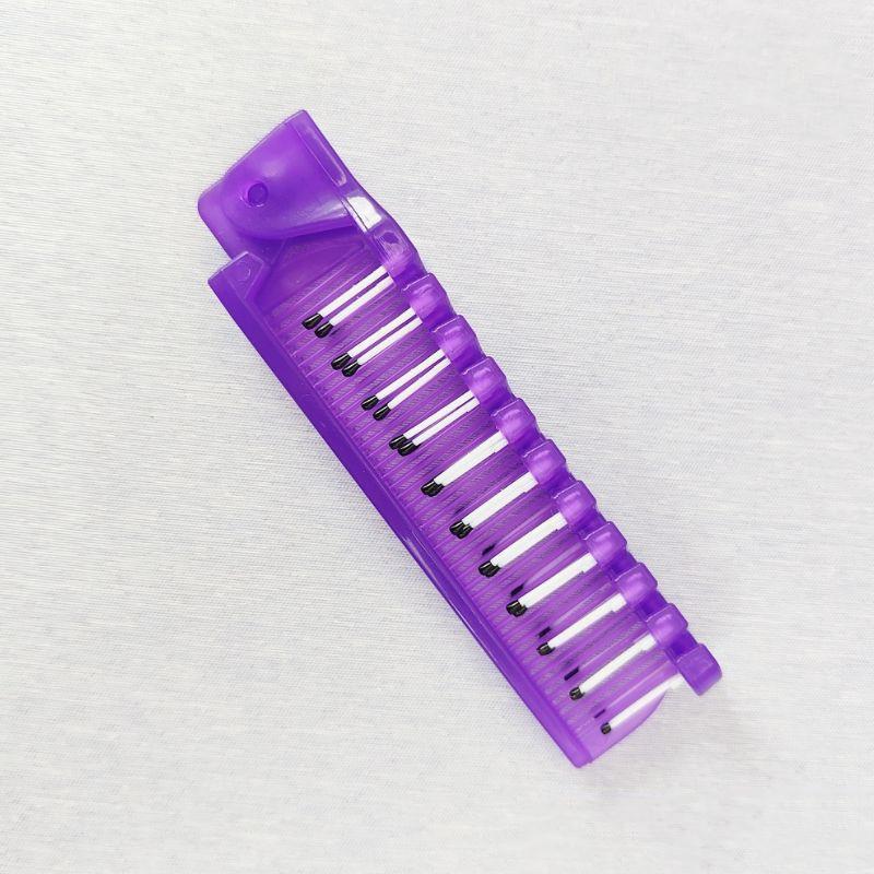 

1 шт. 2 в 1 портативная складная расческа для волос массажная головка расческа для волос антистатические парикмахерские инструменты для женщин профессиональный инструмент для укладки волос 11*3cm фиолетовый