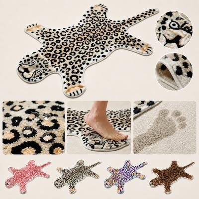 Badezimmerbodenabdeckung im Leopardenmuster-Design für die Seite des Waschbeckens, die Duschseite, den Eingangsbereich und den einfachen täglichen Heimgebrauch