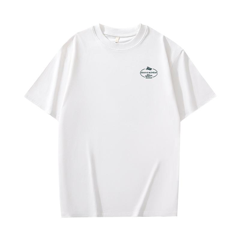 Retro Short Sleeved T-shirt for Men's Summer Fashion Brand Pure Cotton T-shirt with Fashionable Pattern