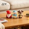 Cute Holiday Decorations for Micro Landscape Christmas Vinyl Figurines, Santa Claus Snowman Reindeer Mini Statue, Desk Ornaments Small Desktop